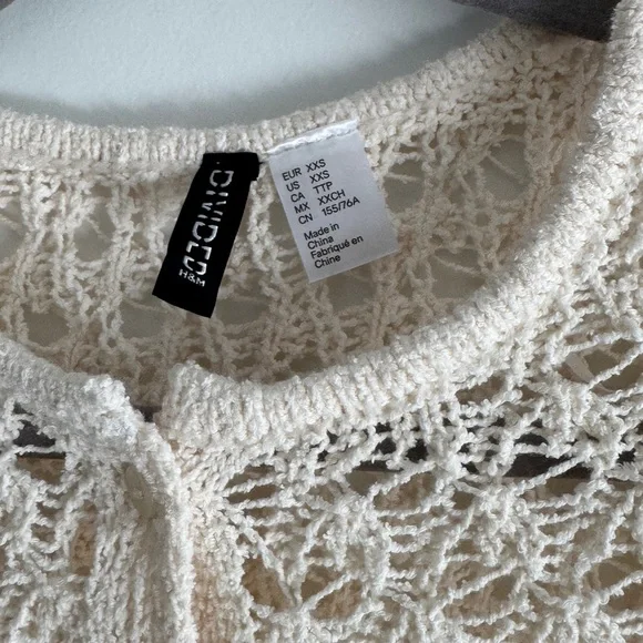 Divided Ivory Crochet Knit Top - Picture 4 of 13